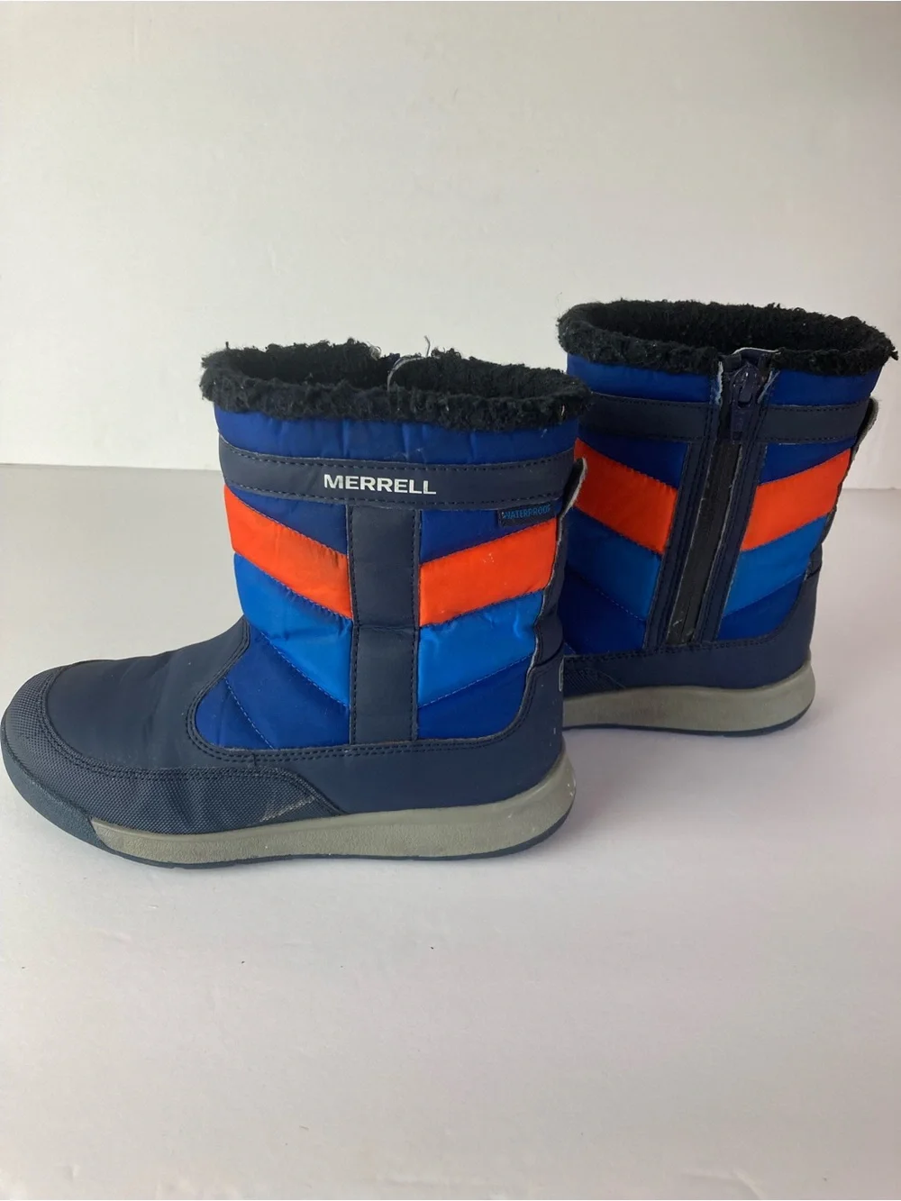 Merrell Kids' Waterproof Winter Boots Navy Blue Little Boy Size 1